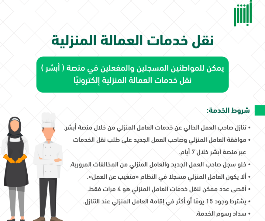 شروط نقل الكفالة للعمالة المنزلية